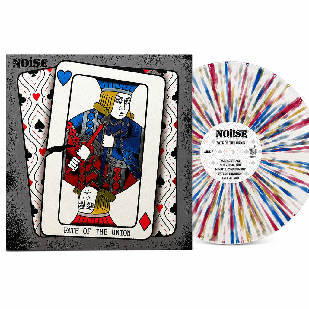 NOi!SE - Fate of the Union - White w/ Blue, Red, & Gold Dot Splatter (LP)