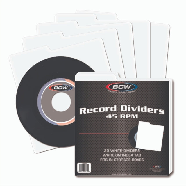 7" Vinyl Record Dividers- WHITE (25CT)
