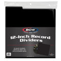 12-Inch Record Dividers WITH TAB - BLACK (25CT)