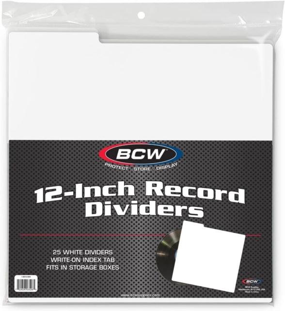 12-Inch Record Dividers WITH TAB -WHITE (25CT)