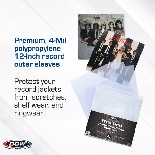 12-Inch Record Sleeves 12 3/4 X 13 - 4 MIL (100CT)