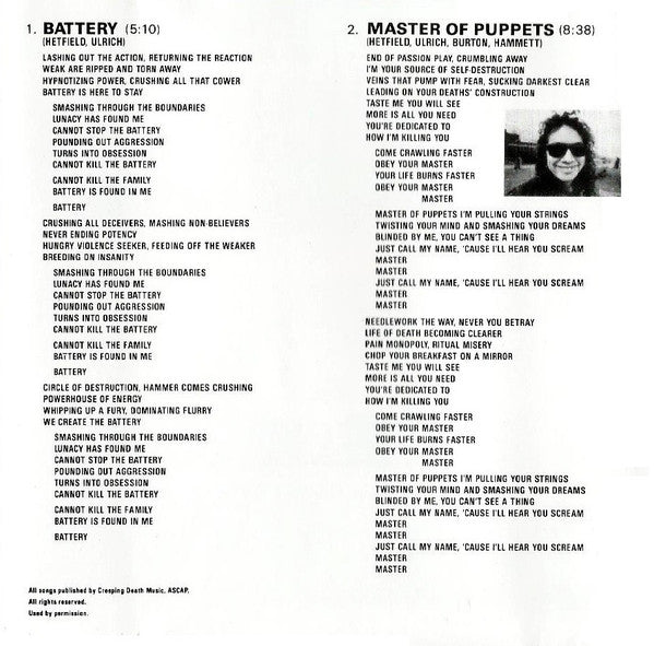 Metallica : Master Of Puppets (Album,Reissue,Remastered,Repress)