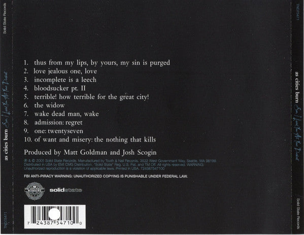 As Cities Burn : Son, I Loved You At Your Darkest (Album)