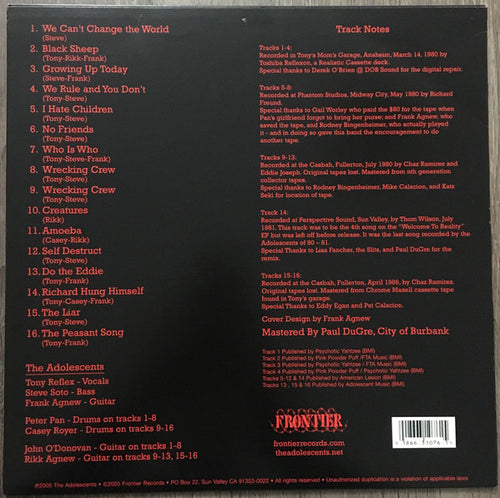 Adolescents : The Complete Demos 1980-1986 (LP,Compilation)