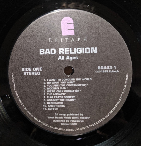 Bad Religion : All Ages (LP,Compilation,Reissue,Stereo)