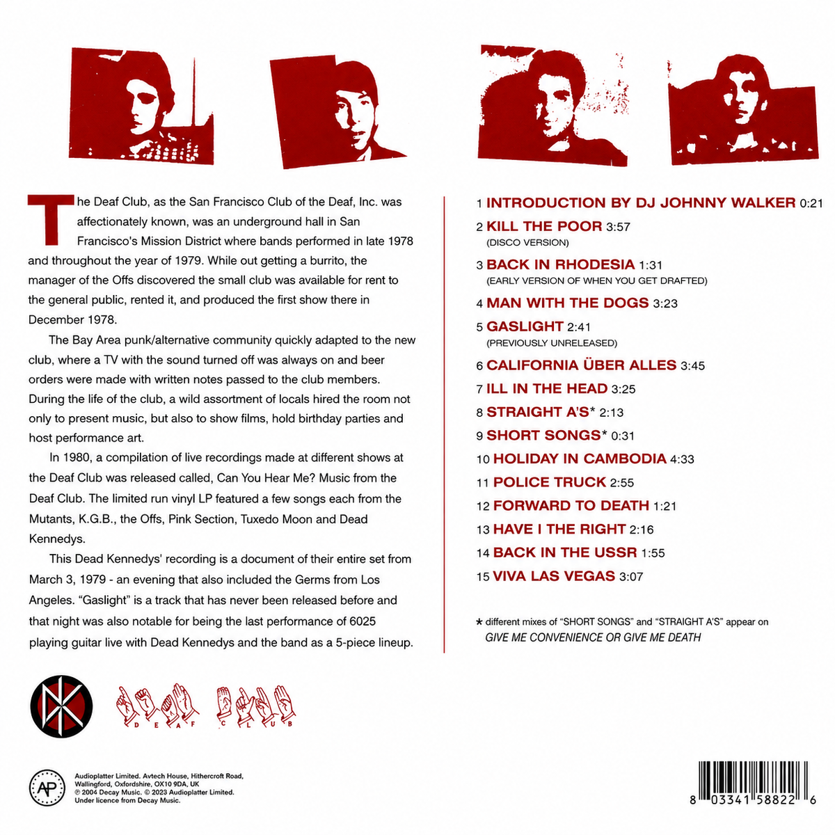 Dead Kennedys : Live At The Deaf Club (LP,Album,Limited Edition,Reissue)