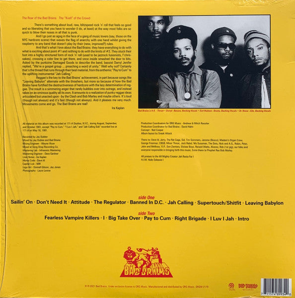 Bad Brains : Bad Brains (LP,Album,Reissue,Remastered,Stereo)