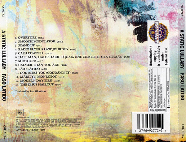 A Static Lullaby : Faso Latido (Album,Copy Protected,Enhanced,Stereo)