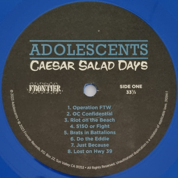 Adolescents : Caesar Salad Days (LP,Album,Limited Edition)