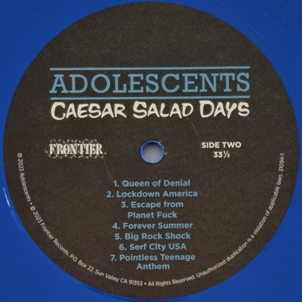 Adolescents : Caesar Salad Days (LP,Album,Limited Edition)
