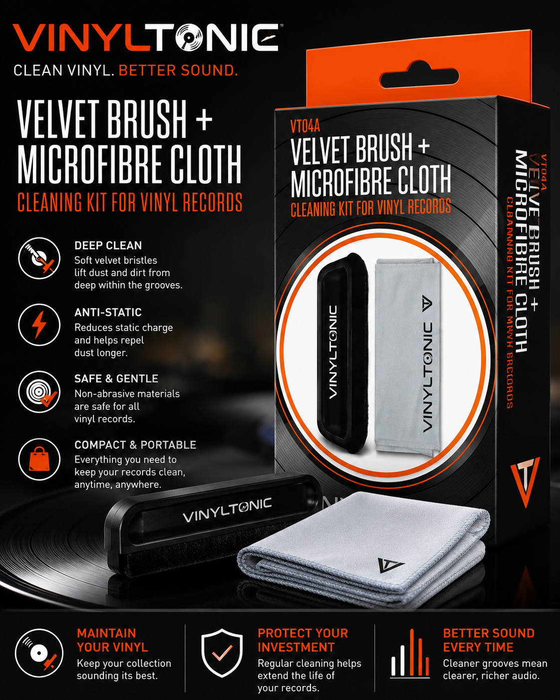 Velvet Brush & Mircofibre Cloth