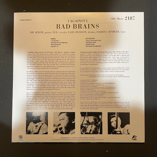 Bad Brains : I Against I (LP,Album,Reissue,Remastered,Stereo)