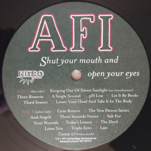 AFI : Shut Your Mouth And Open Your Eyes (LP,Album,Reissue)