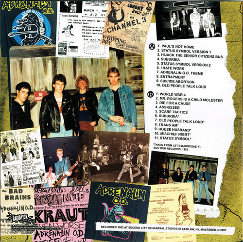 Adrenalin O.D. : The Barbeque Years (Rare & Unreleased 1982 Demos) (LP,Album,Limited Edition,Remastered)
