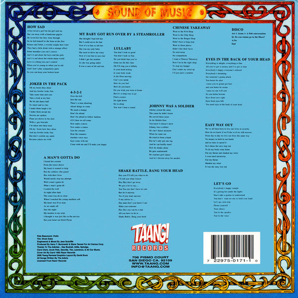 The Adicts : Sound Of Music (LP,Album,Reissue)