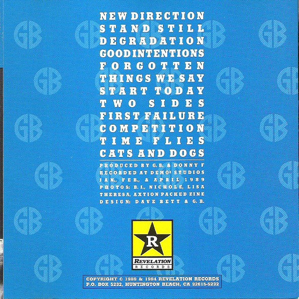 Gorilla Biscuits : Start Today (Album,Reissue,Repress)