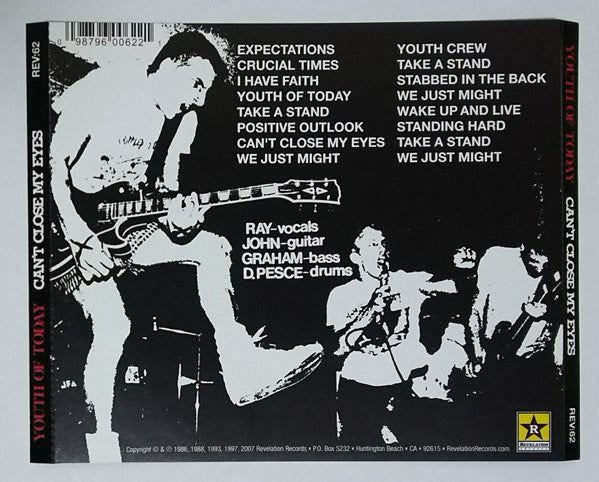 Youth Of Today : Can't Close My Eyes (Album,Reissue)