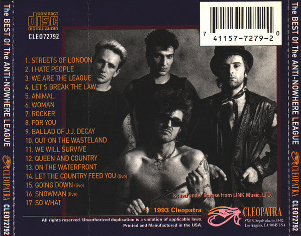 Anti-Nowhere League : The Best Of Anti-Nowhere League (Compilation,Reissue)
