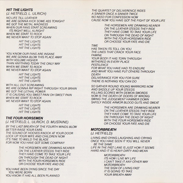 Metallica : Kill 'Em All (Album,Reissue)